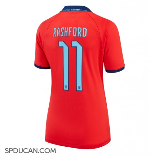 Zenski Nogometni Dres Engleska Marcus Rashford #11 Gostujuci SP 2022 Kratak Rukav